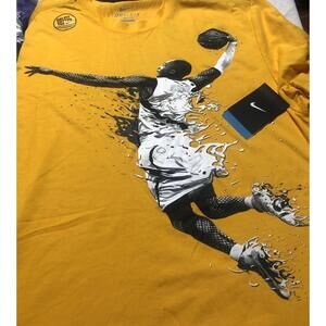 Dri Fit Kobe Bryant Black Mamba Lakers Dunking Rare Shirt Large Yellow New